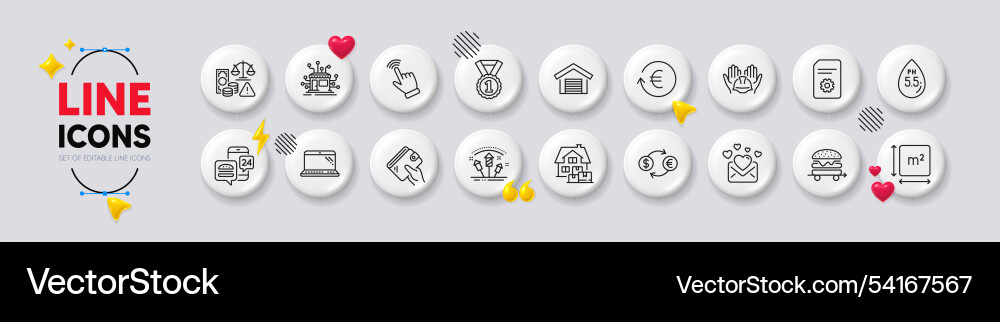 Wallet laptop and fraud line icons for web app Wallet laptop and fraud line icons for web app vector image