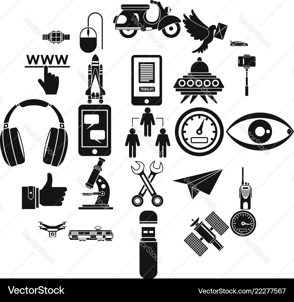Web icons set simple style vector image