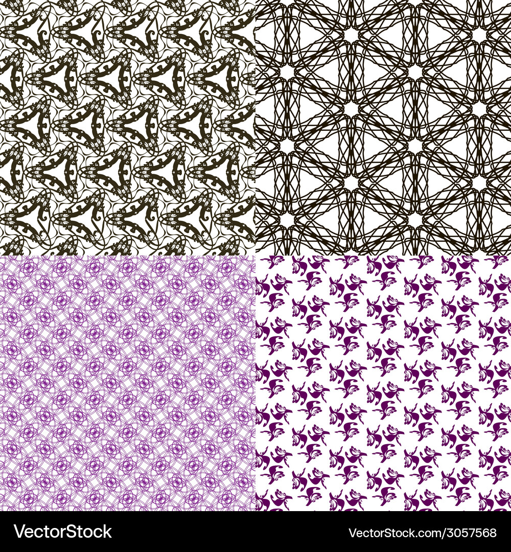 Geometric patterns tiling set of abstract vintage Vector Image