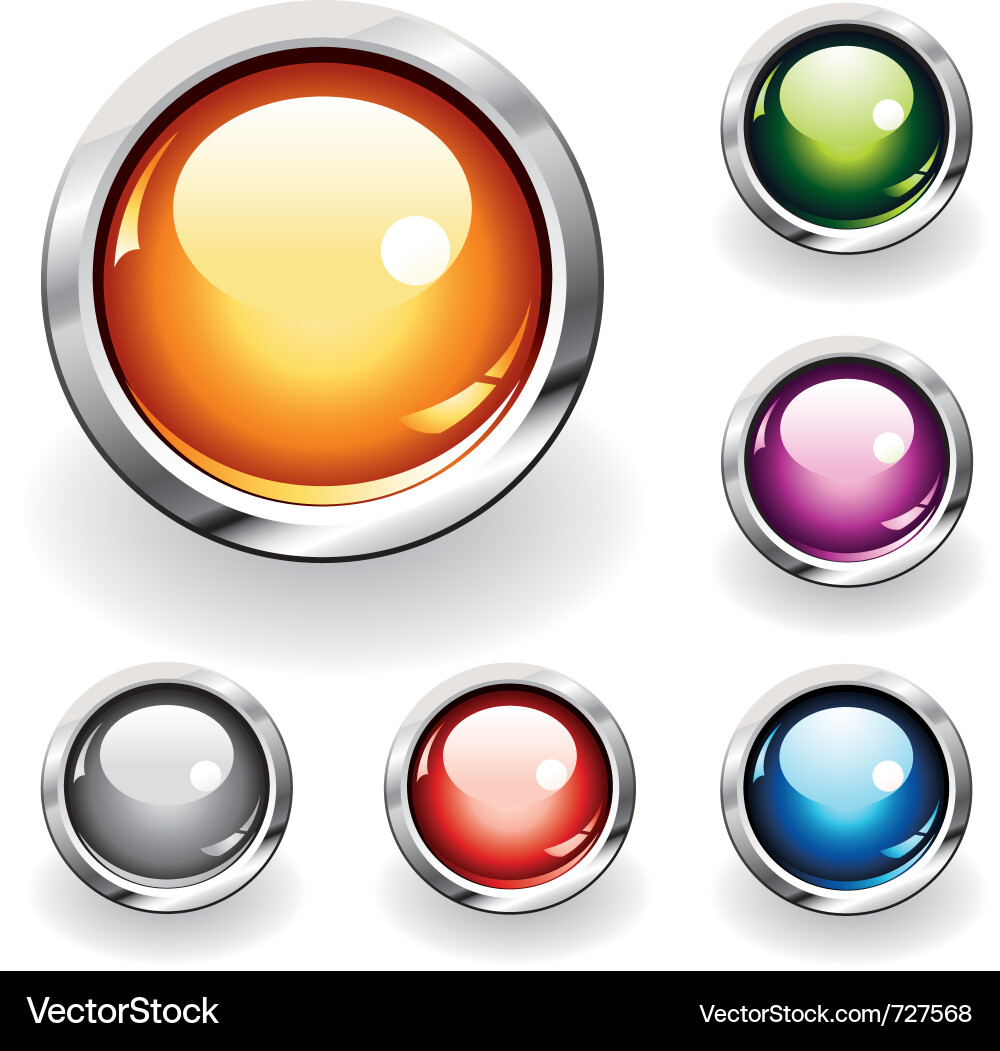 Glossy Metallic Buttons vector image