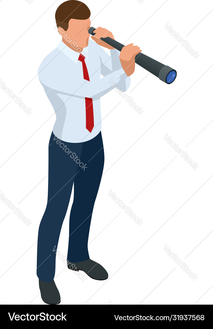 Isometric businessman isolated on write creating Isometric businessman isolated on write creating vector image