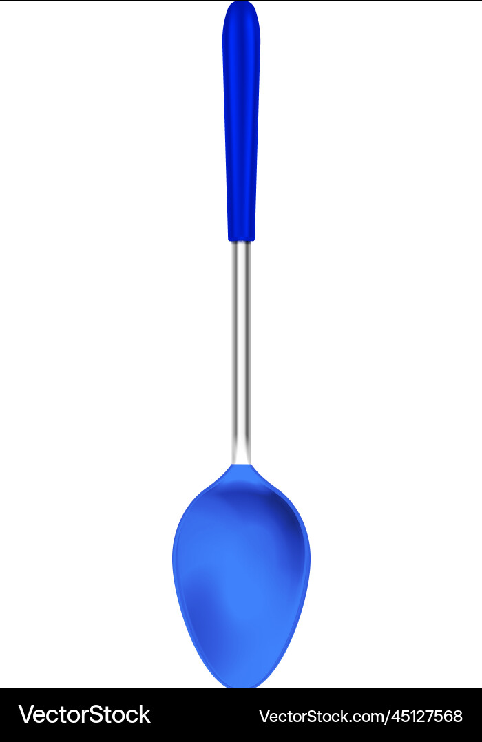 Plastic spoon realistic composition Royalty Free Vector