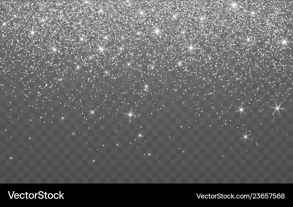 Silver glitter sparkle on a transparent Silver glitter sparkle on a transparent vector image