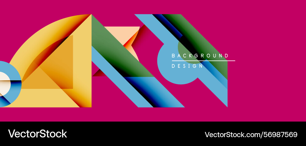 Abstract geometric composition overlapping shapes vector image