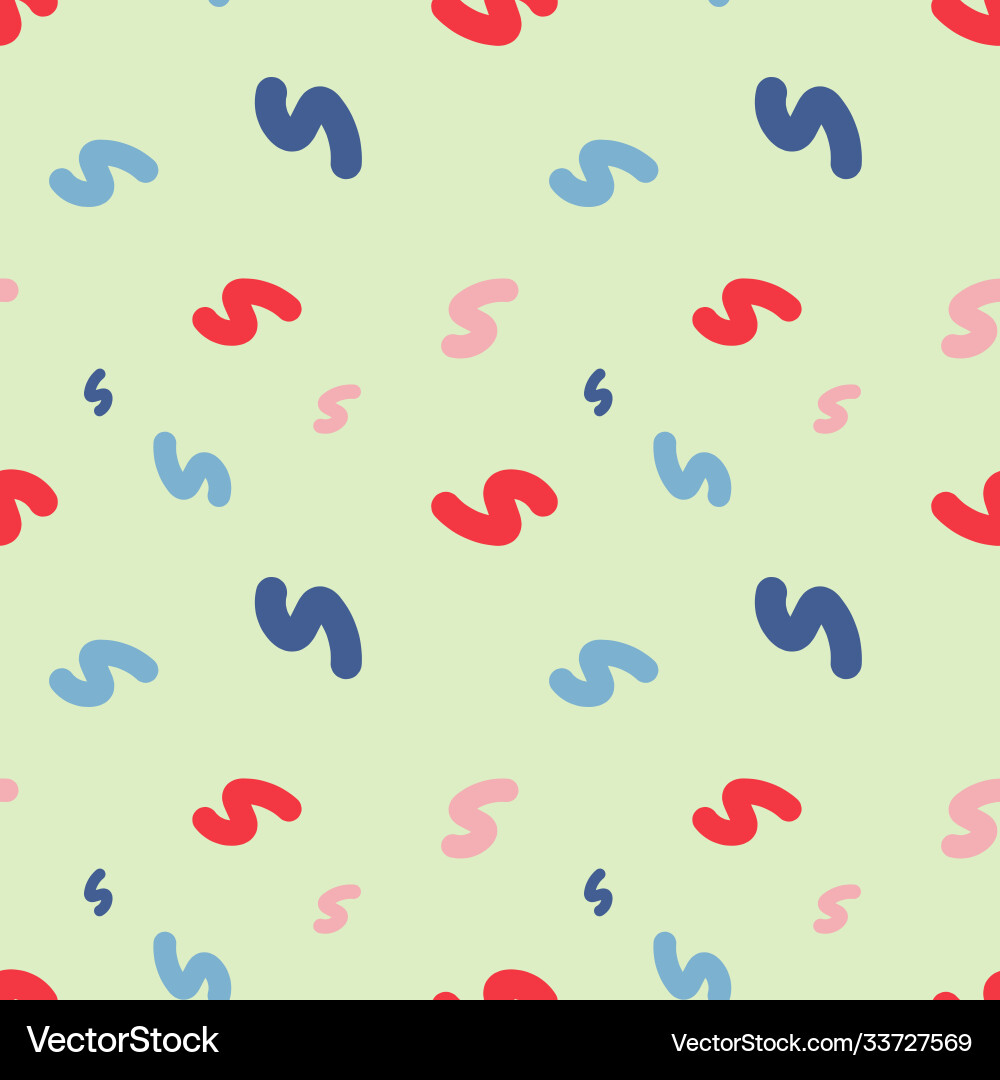 Colour abstract seamless squiggle pattern vector image