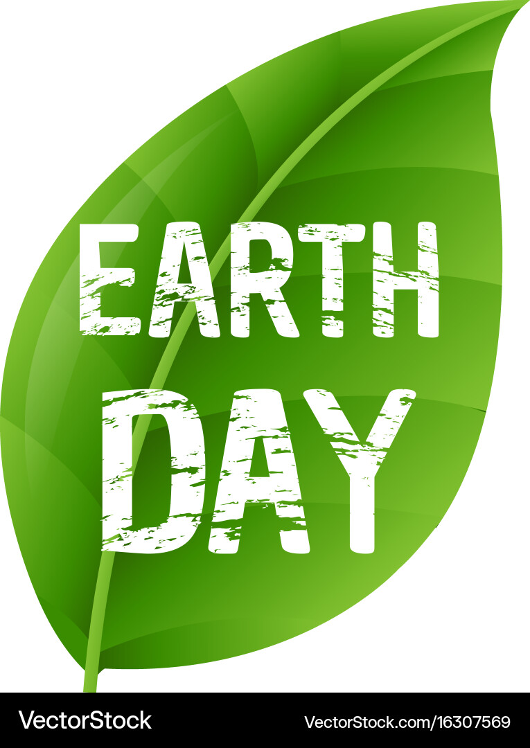 Earth day leaf Royalty Free Vector Image - VectorStock