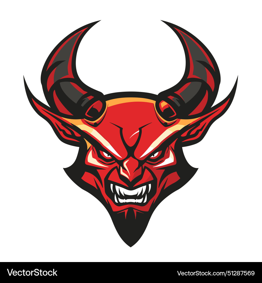 Esport logo horned demon devil sticker logotype Esport logo horned demon devil sticker logotype Vector Image