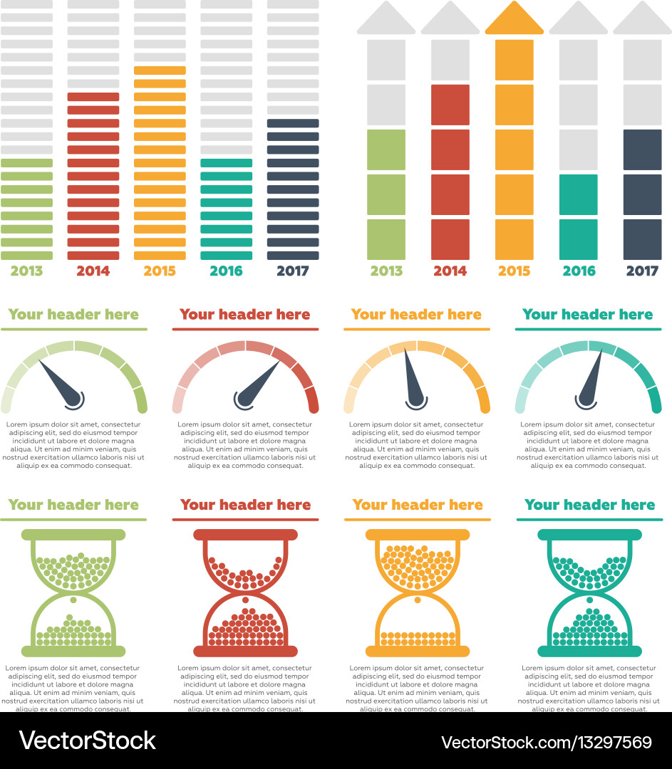 Progress Bar Elements - Data & Statistics vector image