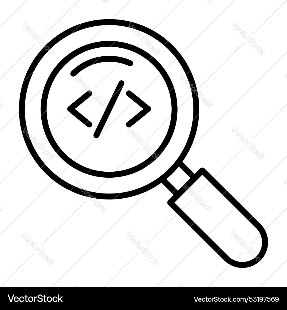 Search code icon isolated on white background Vector Image