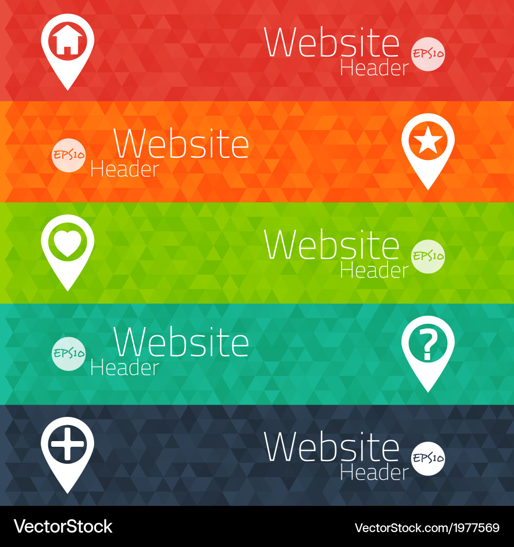 Set of abstract triangle banners for websites user vector image