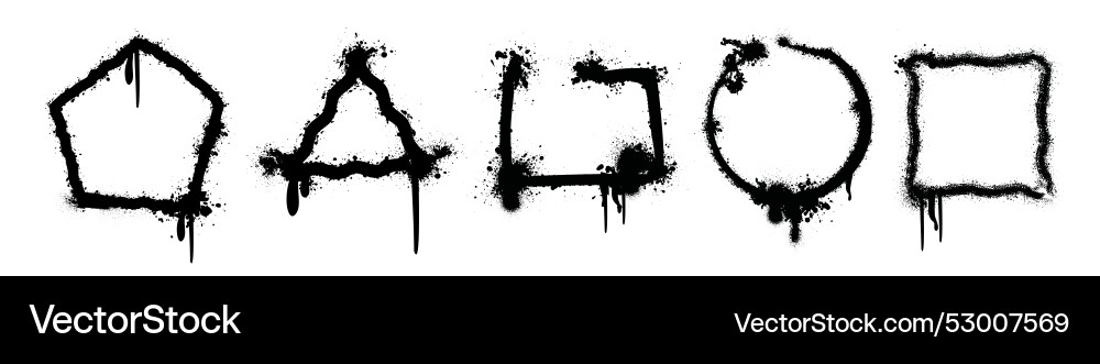 Set of grunge style frames borders with splashes Set of grunge style frames borders with splashes vector image
