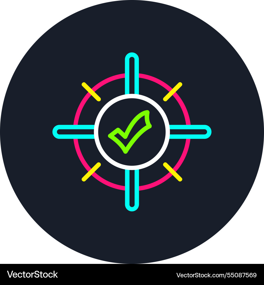 Target line multi color icon Vector Image