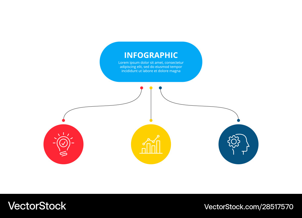 3 Step Flowchart Template vector image
