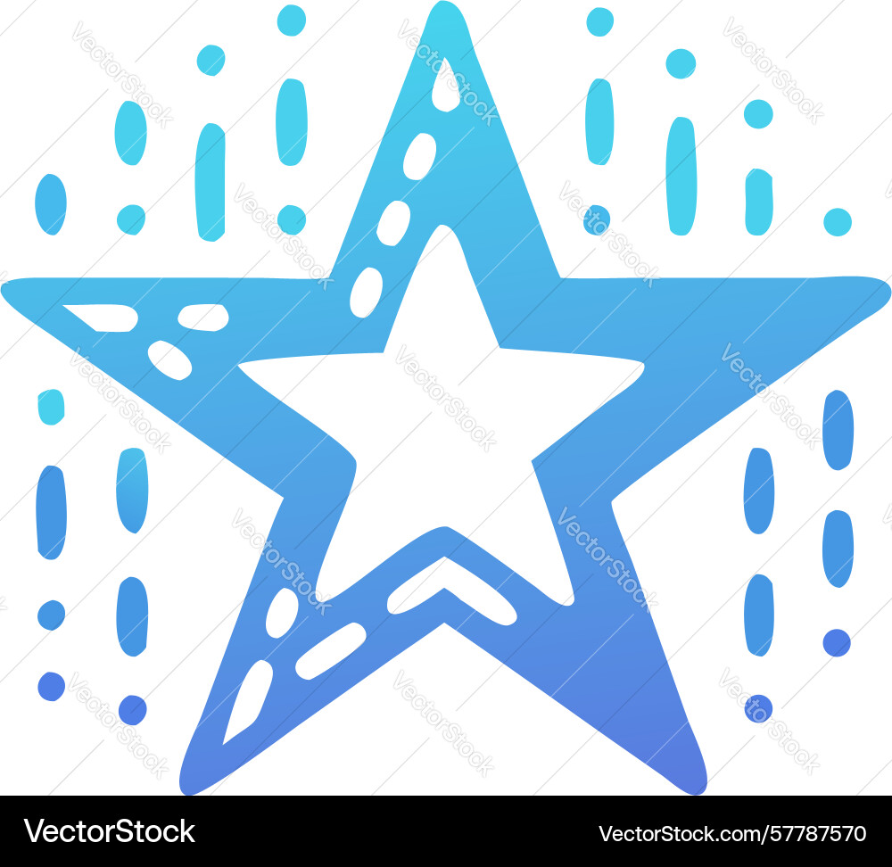 Blue star with falling particle effect design Vector Image