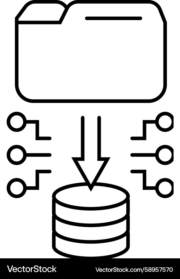 Cloud Database Line Icon Vector Image
