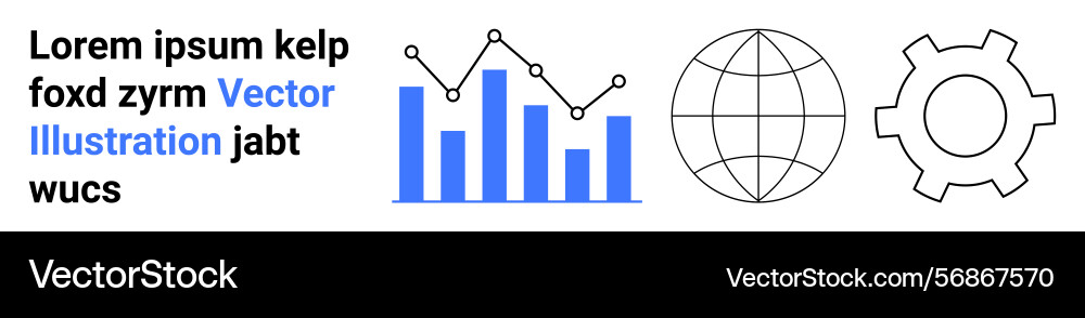 Data visualization with bar chart line graph Data visualization with bar chart line graph vector image