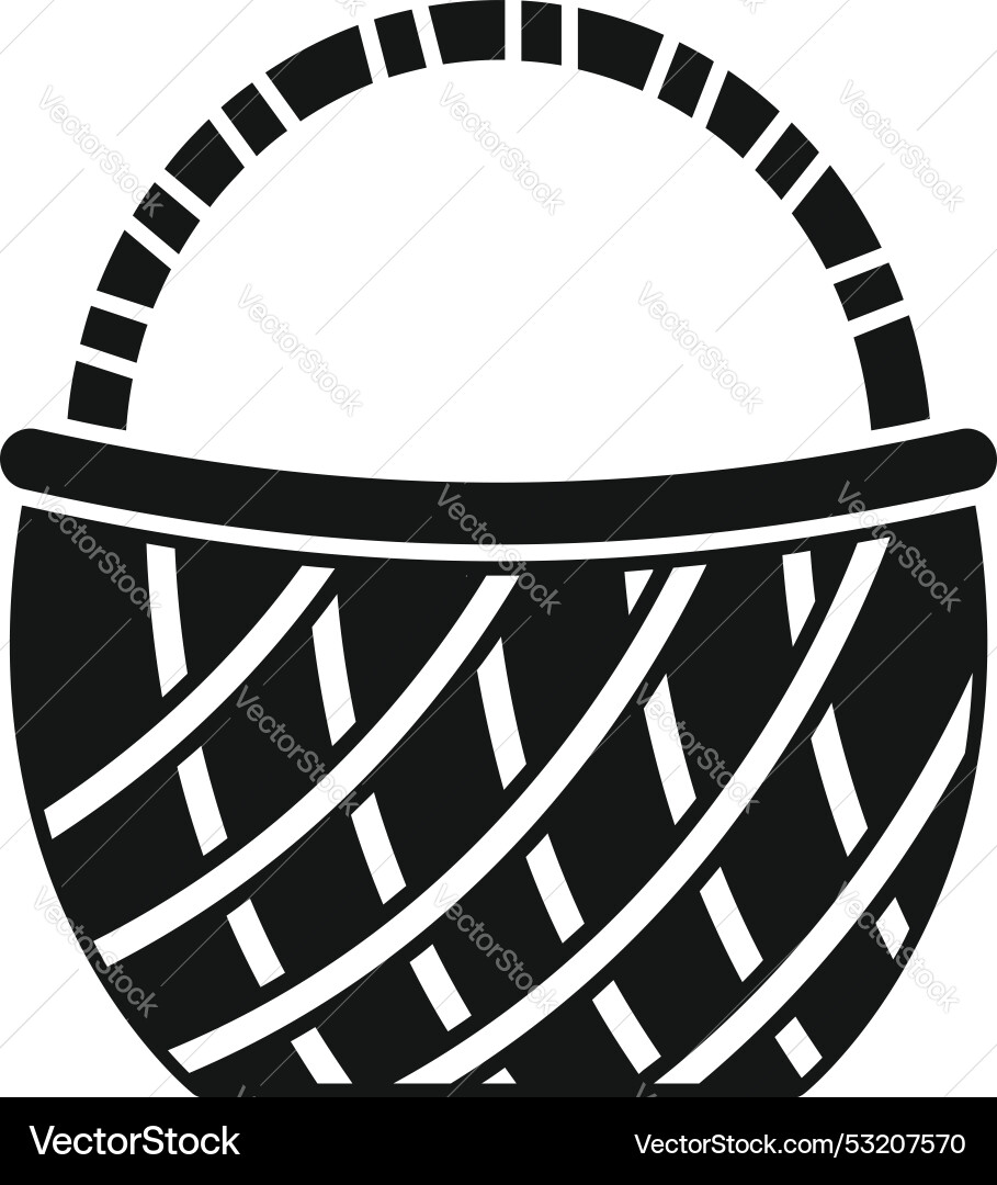 Empty wicker basket with handle for picnic Empty wicker basket with handle for picnic vector image