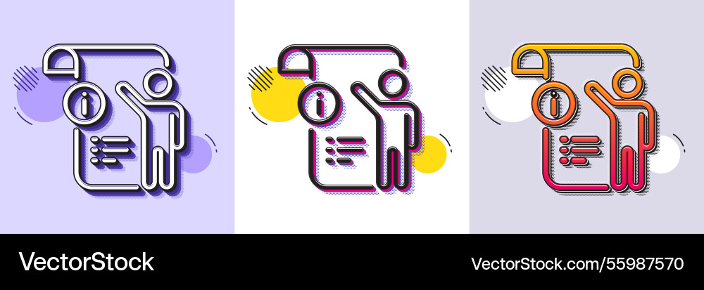 Manual doc line icon technical instruction sign vector image