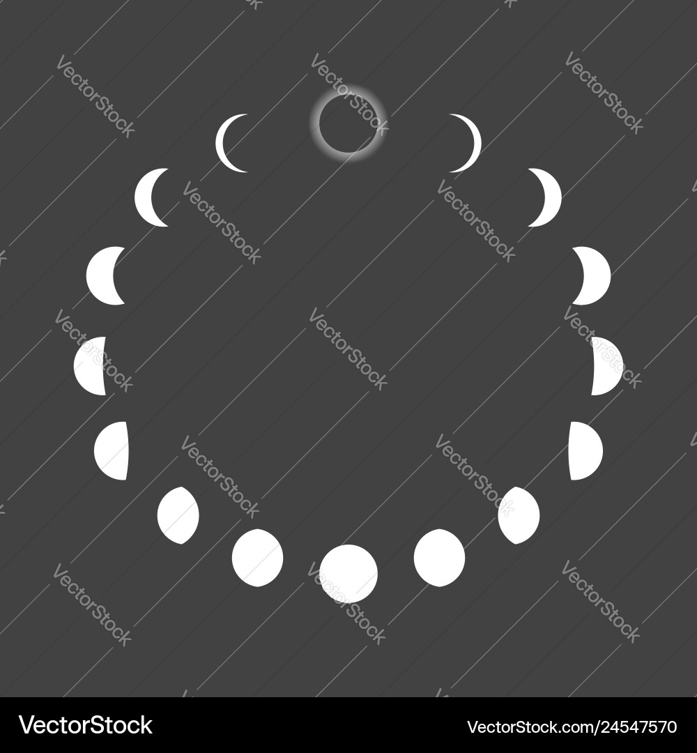 Moon phases lunar drawings Moon phases lunar drawings vector image