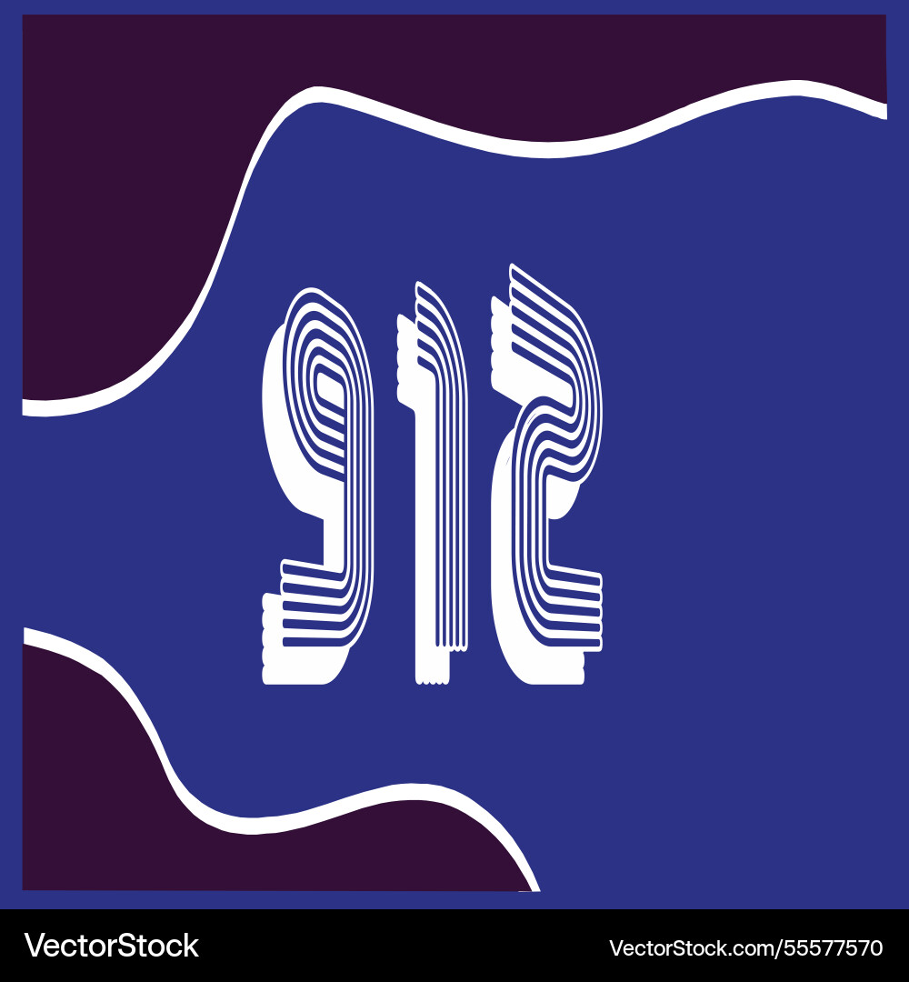 Number font design with decorative dots Vector Image