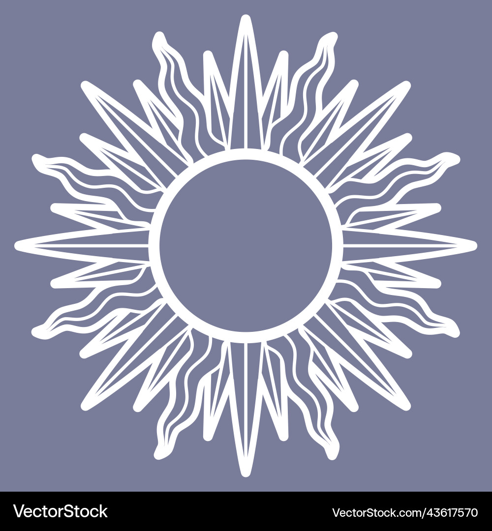 Round Sun Ray Laser Cut Template vector image