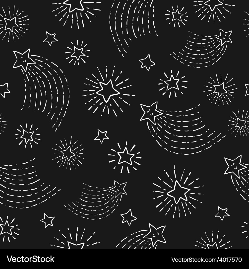 Seamless space background with planets comets Vector Image
