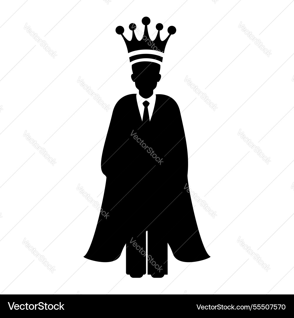 Silhouette eines Geschäftsmanns mit Krone Silhouette eines Geschäftsmanns mit Krone Vektorbild