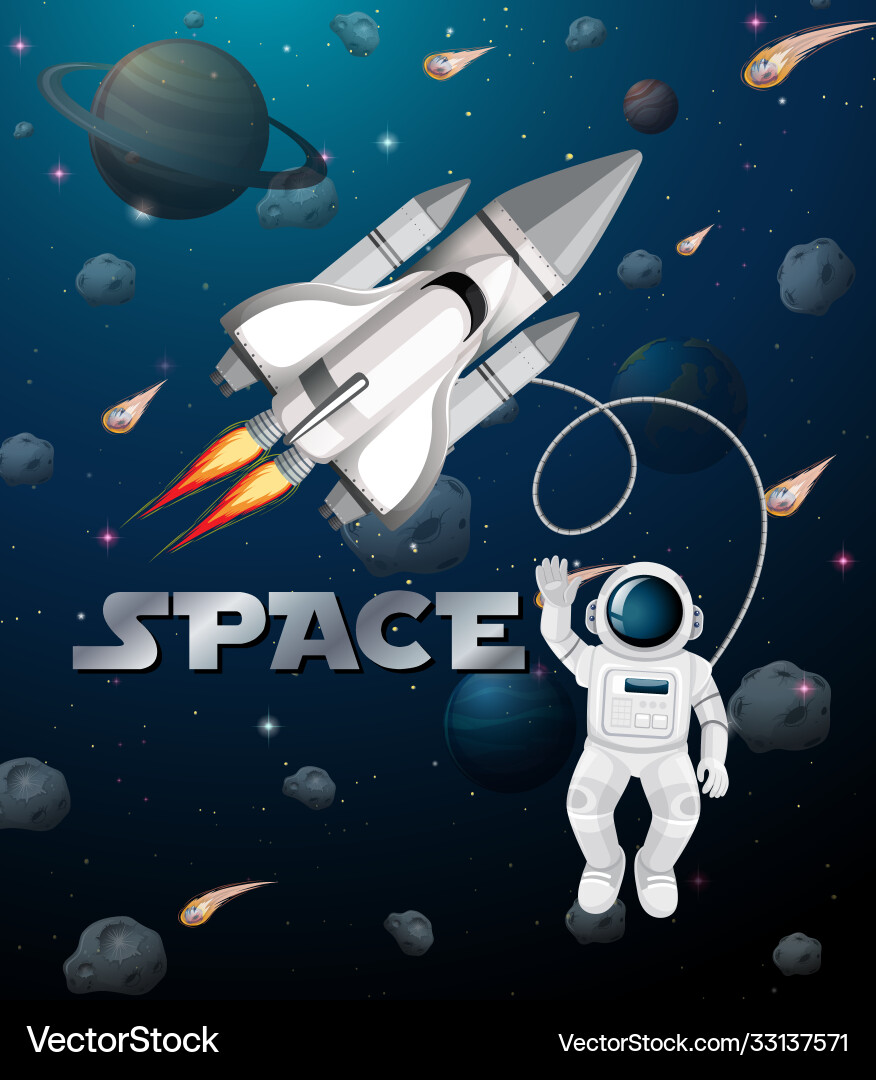 Astronaut in space scene Astronaut in space scene vector image