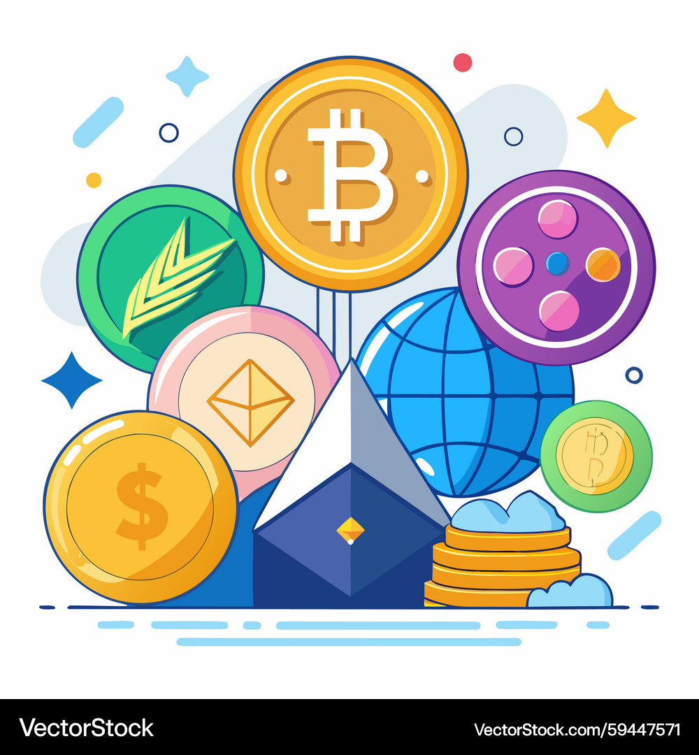 Cryptocurrency & Digital Currency Icons – Royalty-Free Vector | VectorStock