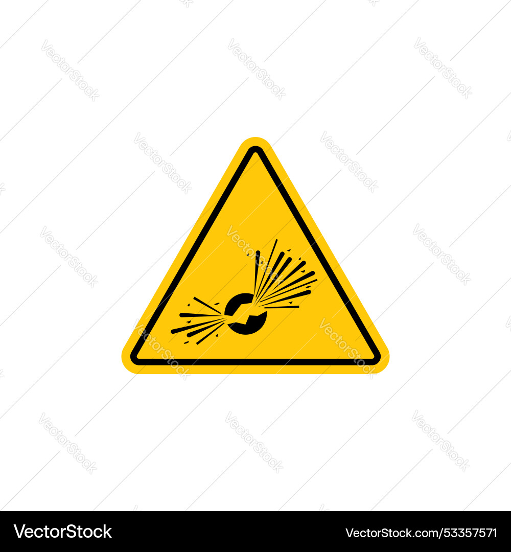 Explosive materials hazard sign icon set warning Vector Image