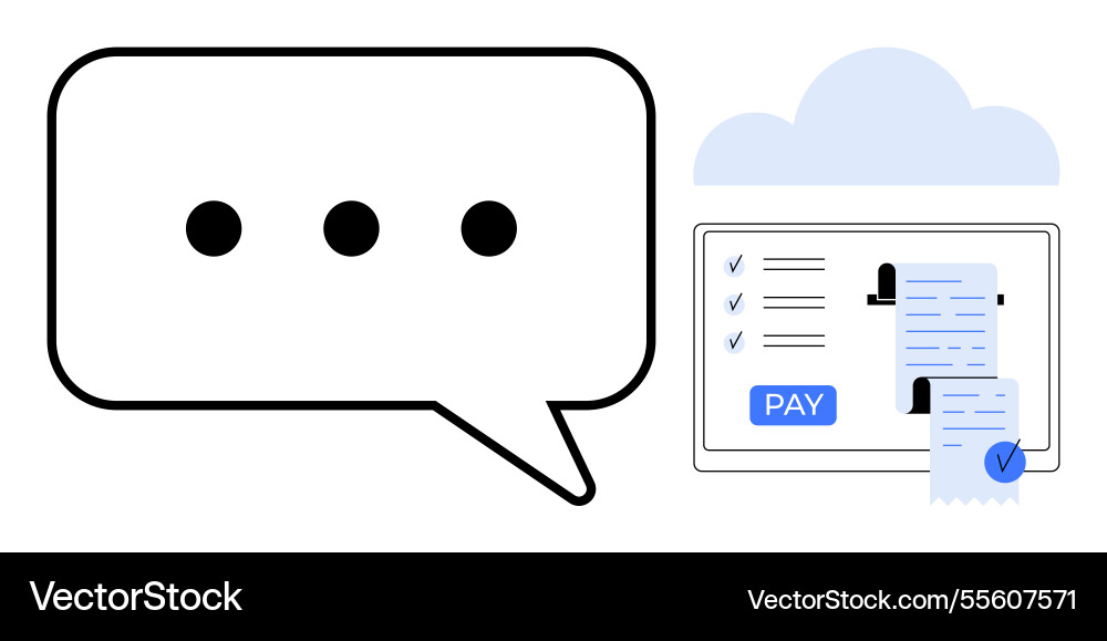 Online invoice processing with digital Online invoice processing with digital vector image