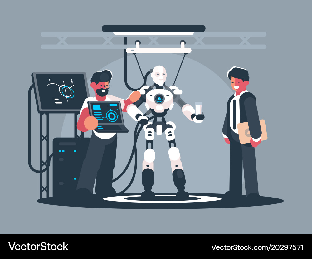 Robotics Technology Presentation Vector Image