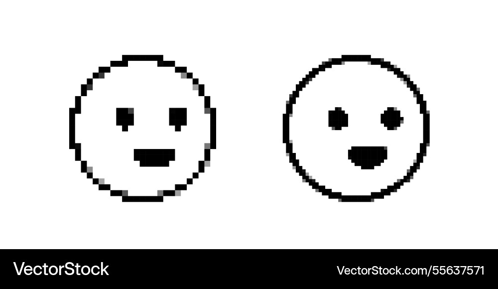 Smiley faces in pixel art style with simple Vector Image