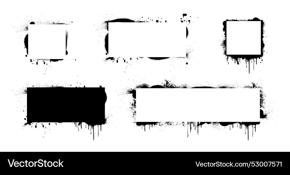 Spray frame realistic borders with splashes Spray frame realistic borders with splashes Vector Image