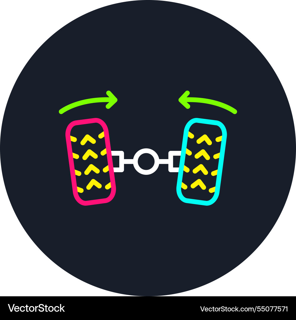 Wheel alignment line multi color icon Vector Image