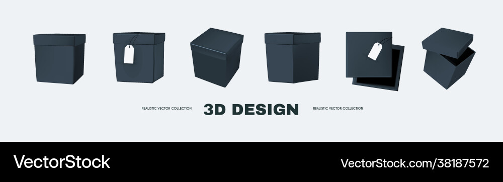 3d box collection in different view delivery 3d box collection in different view delivery Vector Image