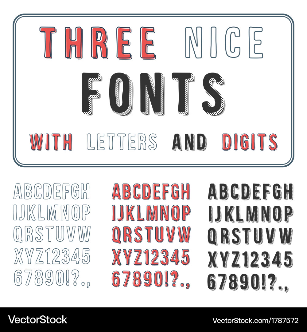 Handwritten Font Set - Alphabet & Numbers Vector Image