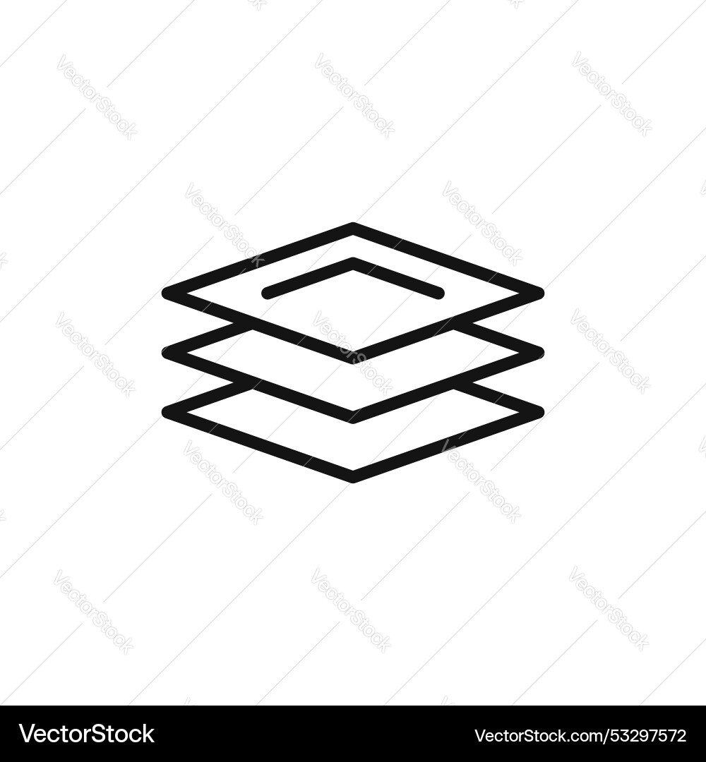 Layers icon set 3 level fabric symbol three layer Layers icon set 3 level fabric symbol three layer vector image