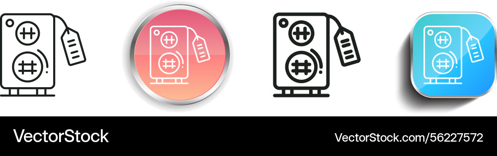 Loudspeaker icon thin linear regular and button vector image