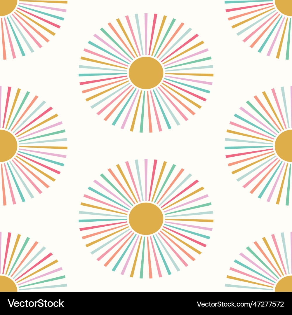 Sunshine Repeat Pattern - Bright & Cheerful Vector Image