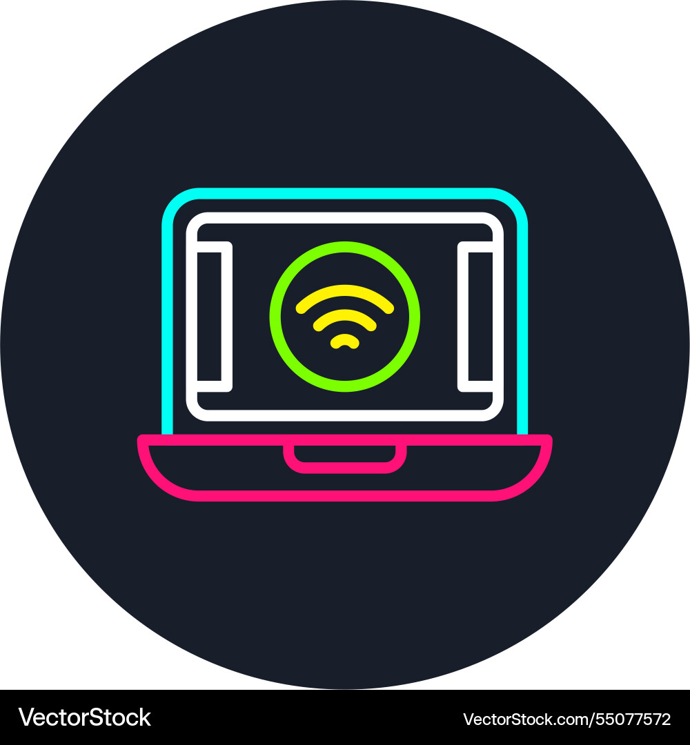 Wifi line multi color icon Vector Image