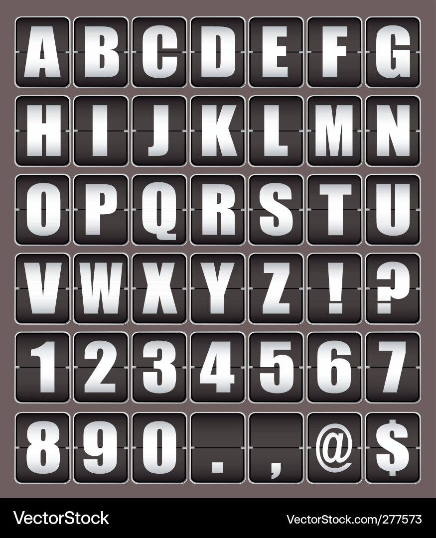 Alphabet Ticker Display Vector Image
