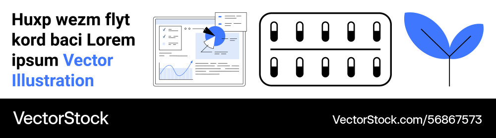 Analytics dashboard with charts pill container Analytics dashboard with charts pill container vector image