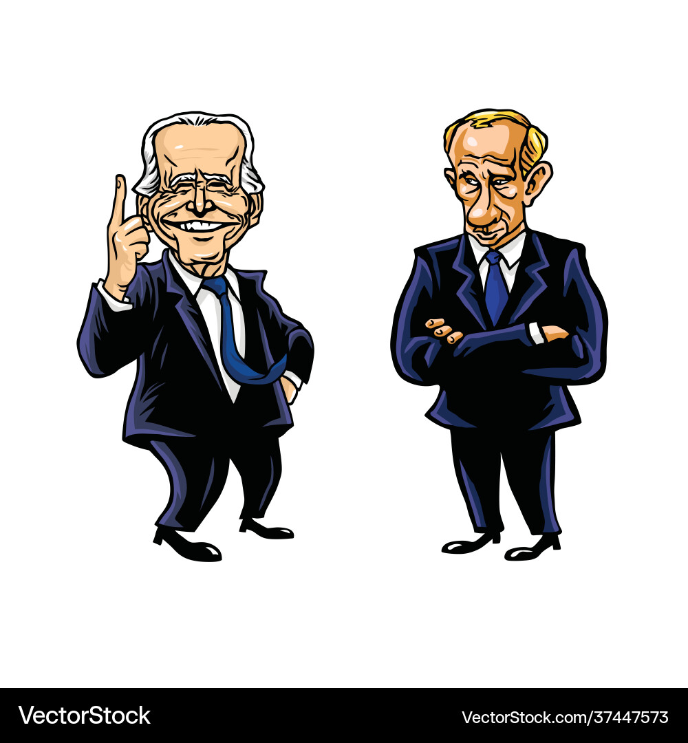 Joe biden vladimir putin cartoon editorial Joe biden vladimir putin cartoon editorial vector image