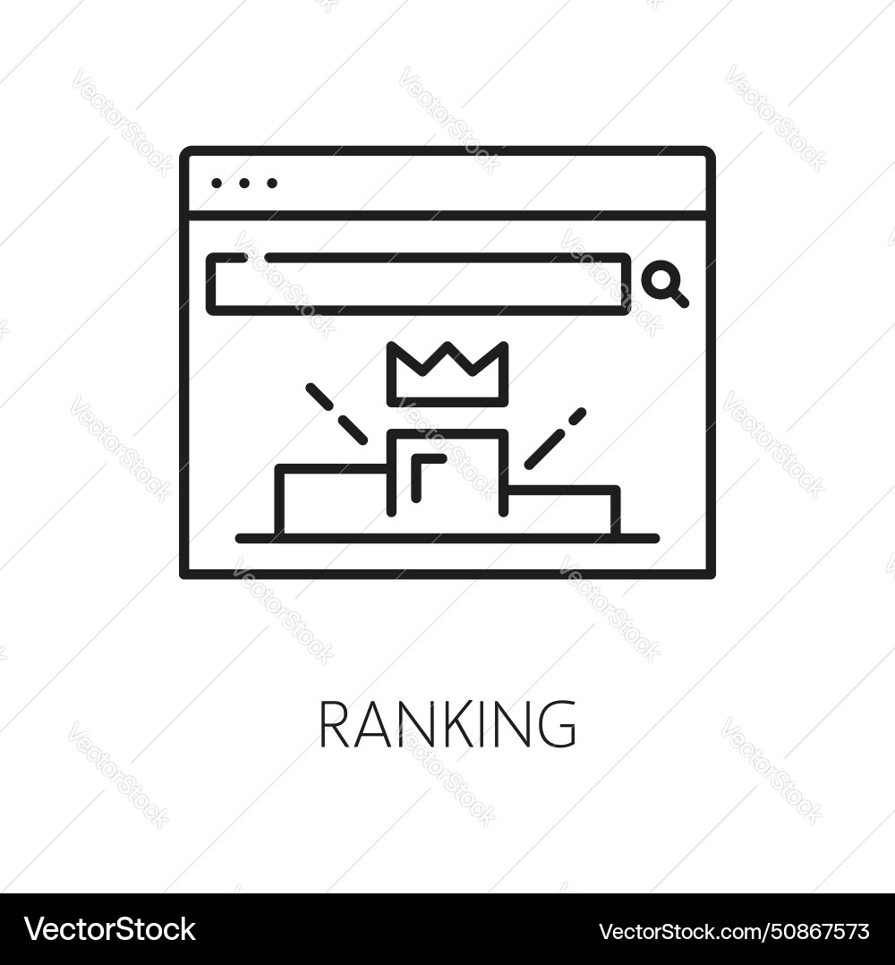 Ranking web audit icon website content analytics Ranking web audit icon website content analytics vector image