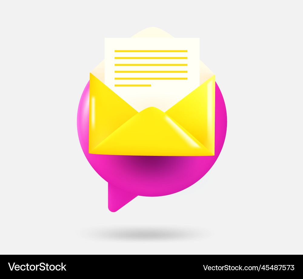 Speech cloud with opened envelope paper Speech cloud with opened envelope paper vector image