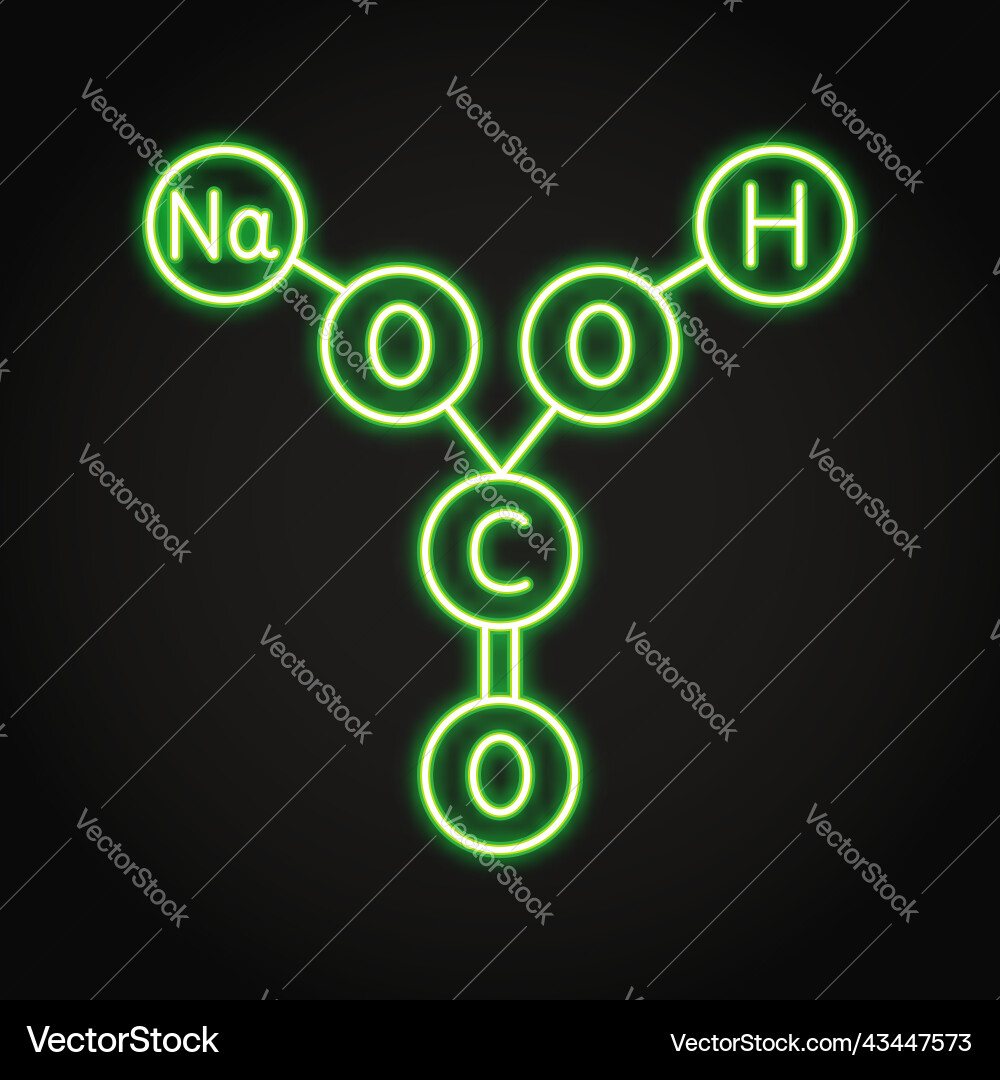Strukturformel des Backens von Soda-Neon-Ikone Strukturformel des Backens von Soda-Neon-Ikone vektorbild