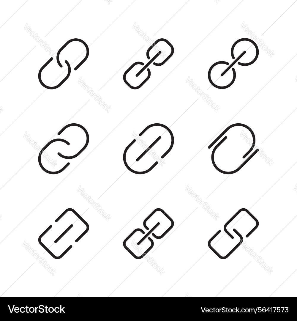 Url link icon set copy Vector Image