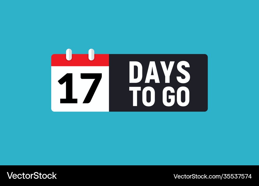 17 days to go last countdown icon seventeen Vector Image