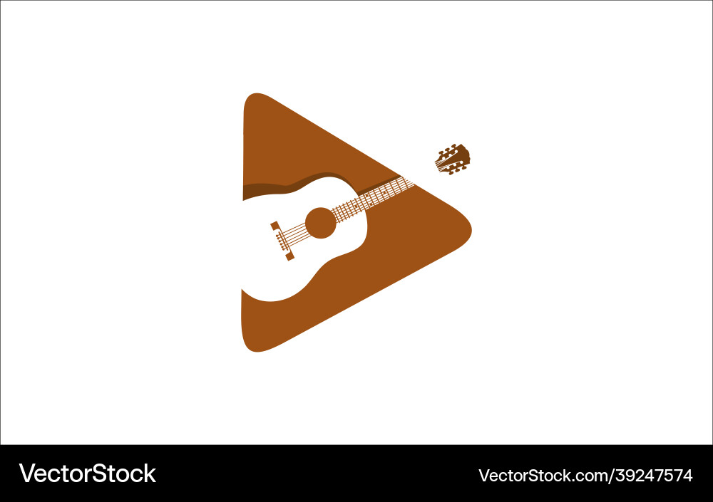Akustik Gitarre Spiel Knopf-Logo-Symbol Akustik Gitarre Spiel Knopf-Logo-Symbol vektorbild